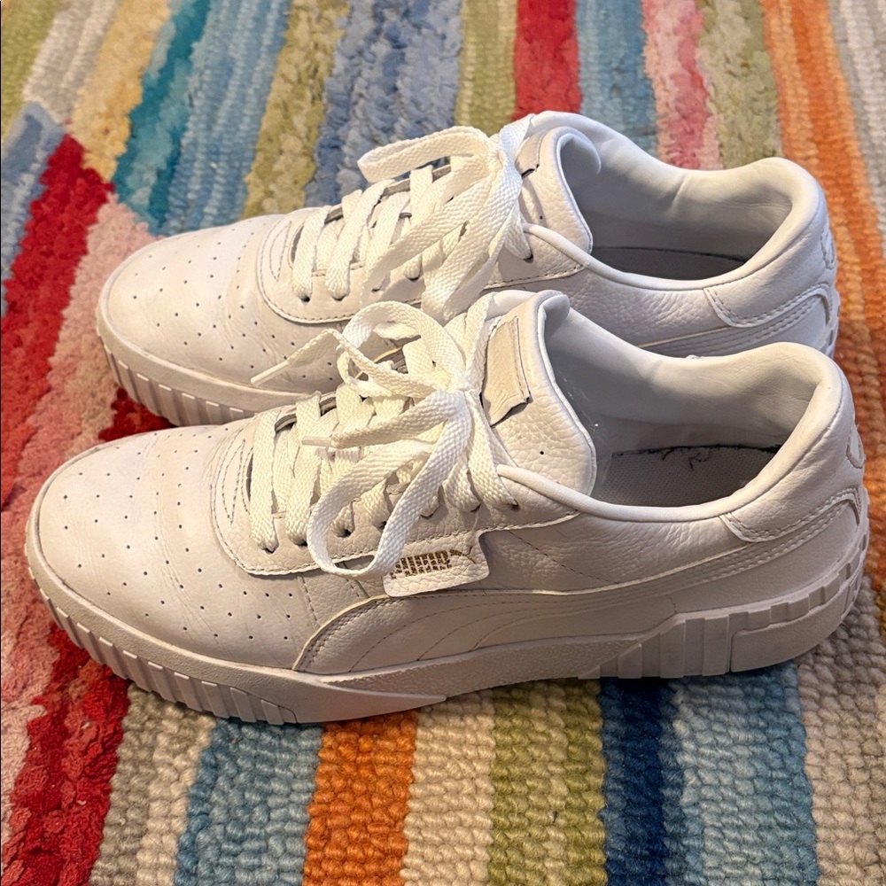 Puma Women’s Cali White Leather Sneakers (11)